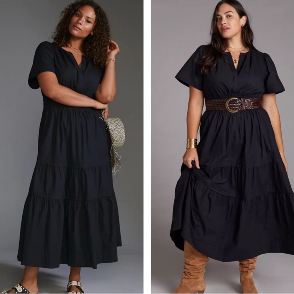 The Somerset Maxi Dress | Anthropologie | Black | Cotton | 3X | NWOT